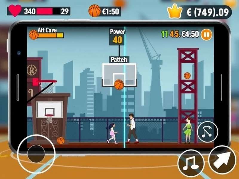 Mumbai Basket Blaster gameplay screenshot showing basketball action in Indian setting
